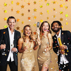 130 ft Star Garland Banner Decor, Iridescent Gold, alternate view 4