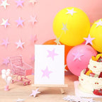 130 ft Star Garland Banner Decor, Iridescent Pink, alternate view 2