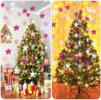 130 ft Star Garland Banner Decor, Pink, Rose Red, White in White, alternate view 6