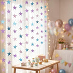 130 ft Star Garland Banner Decor, Purple, Pink, Blue in Blue, alternate view 2