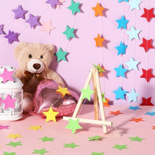 130 ft Star Garland Banner Decor, Rainbow, alternate view 2