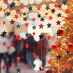 130 ft Star Garland Banner Decor, Red, Black in Black, alternate view 5