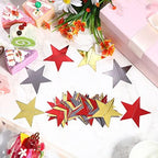 130 ft Star Garland Banner Decor, Red, Black, Gold in Gold, alternate view 2