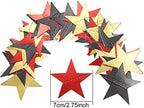 130 ft Star Garland Banner Decor, Red, Black, Gold in Gold, alternate view 4