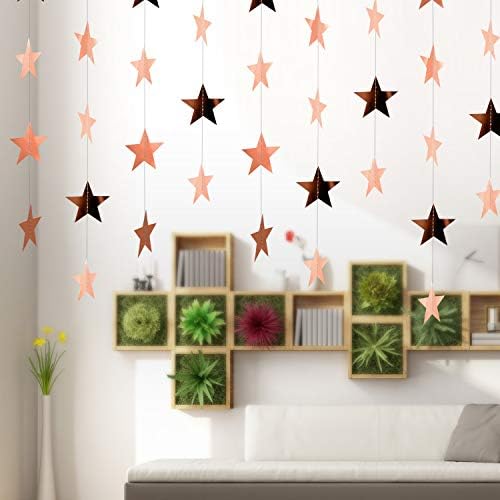 130 ft Star Garland Banner Decor, Rose Gold, alternate view 2