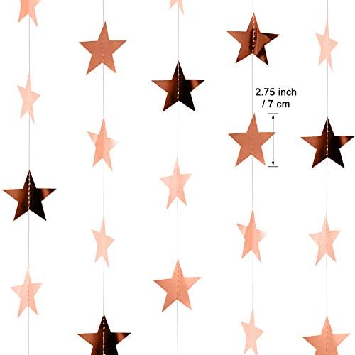 130 ft Star Garland Banner Decor, Rose Gold, alternate view 3