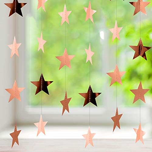 130 ft Star Garland Banner Decor, Rose Gold, alternate view 4