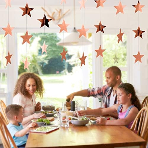 130 ft Star Garland Banner Decor, Rose Gold, alternate view 5