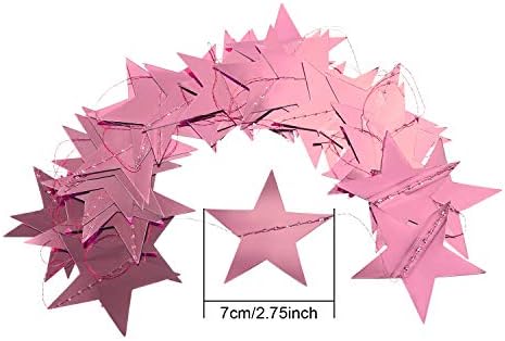 130 ft Star Garland Banner Decor, Rose Pink, alternate view 4