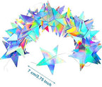 130ft Glitter Star Garland Hanging Banner, Holographic Iridescent, alternate view 3