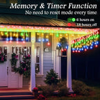 131FT 1280 LED Icicle Outdoor String Lights Multicolor - Waterproof Christmas Curtain Lights, 8 Modes Twinkle, alternate view