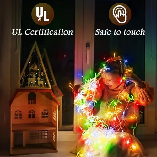 131FT 1280 LED Icicle Outdoor String Lights Multicolor - Waterproof Christmas Curtain Lights, 8 Modes Twinkle, alternate view