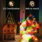 131FT 1280 LED Icicle Outdoor String Lights Multicolor - Waterproof Christmas Curtain Lights, 8 Modes Twinkle, alternate view
