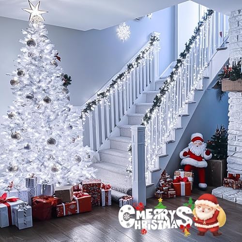 132 ft 400 LED White Christmas Lights Indoor Outdoor, alternate view 6