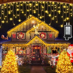 1332 LED 132FT Christmas Icicle Lights, 296 Drops, 12 Modes, Warm White in Warm White