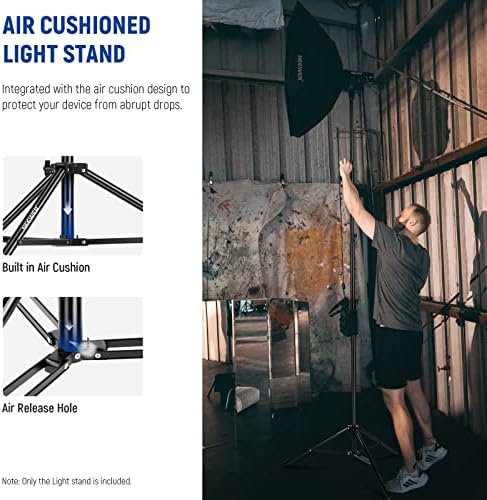 13ft/4m Air Cushioned Light Stand, Heavy Duty All Metal, alternate view 3