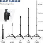 13ft/4m Air Cushioned Light Stand, Heavy Duty All Metal, alternate view 6