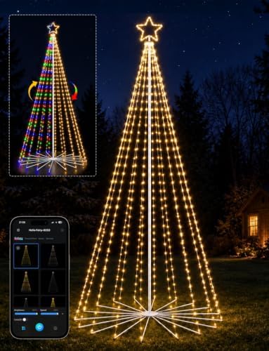 13FT Giant Smart LED Outdoor Christmas Tree Lights Pop Up with Star