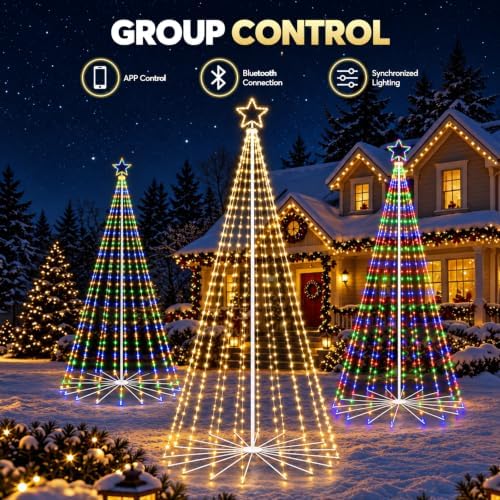 13FT Giant Smart LED Outdoor Christmas Tree Lights Pop Up with Star, alternate view 4