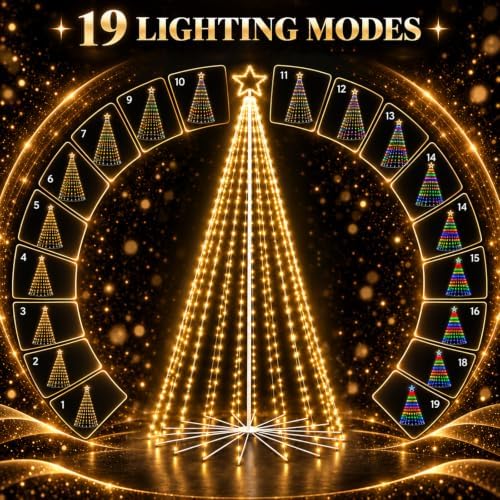 13FT Giant Smart LED Outdoor Christmas Tree Lights Pop Up with Star, alternate view 6