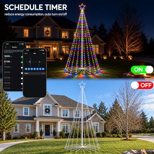 13FT Giant Smart LED Outdoor Christmas Tree Lights Pop Up with Star, alternate view 7