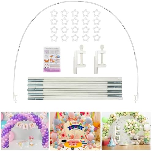 13ft Table Balloon Arch Stand Frame for Party Decorations, White in White