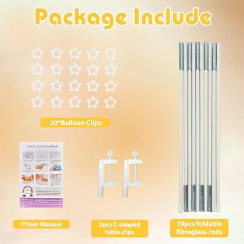 13ft Table Balloon Arch Stand Frame for Party Decorations, White in White, alternate view 2