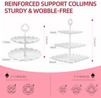 13PCS Cupcake Stand Set, 2-Tier Round & 3-Tier Square Trays, 4 Small Square + 4 Rectangle Platters, Tiered, alternate view 2