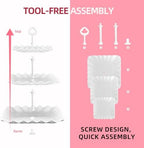 13PCS Cupcake Stand Set, 2-Tier Round & 3-Tier Square Trays, 4 Small Square + 4 Rectangle Platters, Tiered, alternate view 4