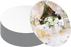 13PCS Round Mirror Centerpiece Plates for Tables, 12" Acrylic Mirror Tray for Wedding Decor, Table Candle
