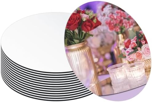 13PCS Round Mirror Plates for Wedding Centerpieces, 8" Acrylic Circle Mirror Tray for Tables, Reflective Candle