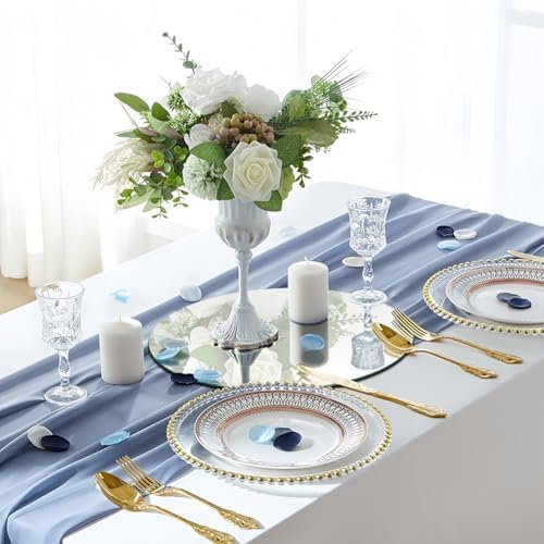 13PCS Round Mirror Plates for Wedding Centerpieces, 8" Acrylic Circle Mirror Tray for Tables, Reflective Candle, alternate