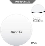 13PCS Round Mirror Plates for Wedding Decorations, 10“ Flat Circle Mirror Trays for Table Centerpieces, Acrylic, alternate