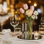 13PCS Round Mirror Plates for Wedding Decorations, 10“ Flat Circle Mirror Trays for Table Centerpieces, Acrylic, alternate