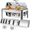 13QT Roll Top Chafing Dishes for Buffet: Chafers and Buffet Warmers Sets