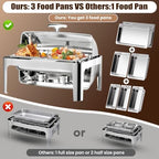 13QT Roll Top Chafing Dishes for Buffet: Chafers and Buffet Warmers Sets, alternate view 3