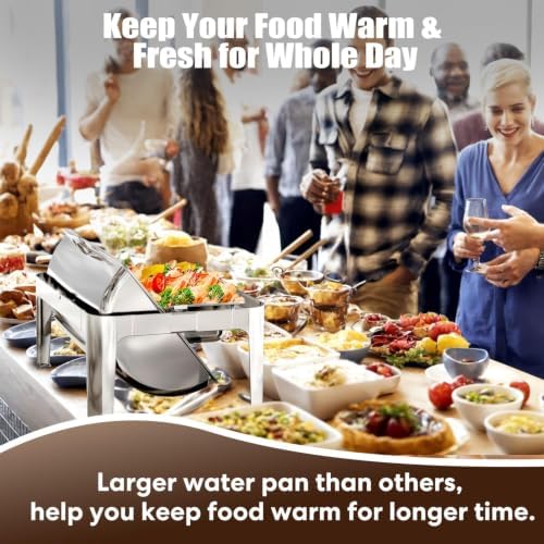 13QT Roll Top Chafing Dishes for Buffet: Chafers and Buffet Warmers Sets, alternate view 4
