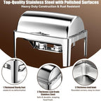 13QT Roll Top Chafing Dishes for Buffet: Chafers and Buffet Warmers Sets, alternate view 5