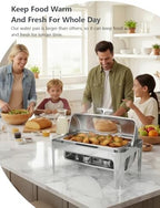 13QT Roll Top Chafing Dishes for Buffet: Chafing Dish Set with Glass Window, alternate view 2