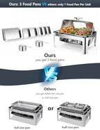 13QT Roll Top Chafing Dishes for Buffet: Chafing Dish Set with Glass Window, alternate view 5