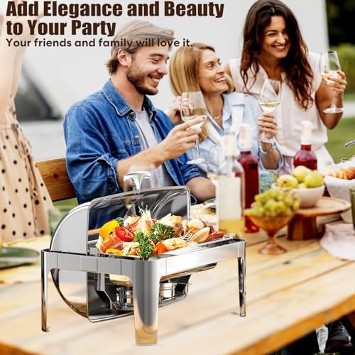 13QT Roll Top Chafing Dishes for Buffet: (Visual Chafing Dish), alternate view 2