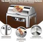 13QT Roll Top Chafing Dishes for Buffet: (Visual Chafing Dish), alternate view 4