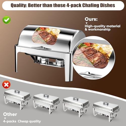 13QT Roll Top Chafing Dishes for Buffet: (Visual Chafing Dish), alternate view 5