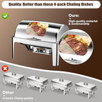 13QT Roll Top Chafing Dishes for Buffet: (Visual Chafing Dish), alternate view 5