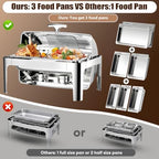 13QT Roll Top Chafing Dishes for Buffet: (Visual Chafing Dish), alternate view 6
