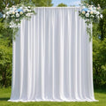 13x10ft White Curtains Backdrop for Wedding Parties 6.5x10ft,2 Panels in 13x10ft