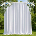 13x10ft White Curtains Backdrop for Wedding Parties 6.5x10ft,2 Panels in 13x10ft