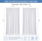 13x10ft White Curtains Backdrop for Wedding Parties 6.5x10ft,2 Panels in 13x10ft, alternate view 2