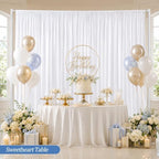 13x10ft White Curtains Backdrop for Wedding Parties 6.5x10ft,2 Panels in 13x10ft, alternate view 5