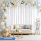 13x10ft White Curtains Backdrop for Wedding Parties 6.5x10ft,2 Panels in 13x10ft, alternate view 6